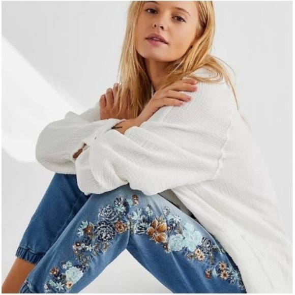 DRIFTWOOD - Escapade tropical floral embroidered Joggers NWT🆕⚡💥⚡💨🚚 - Picture 3 of 10